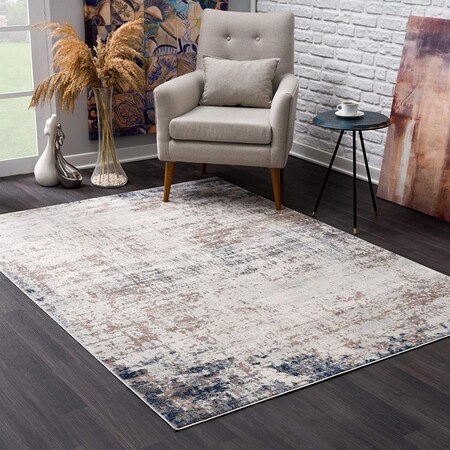 Palacedesigns 4 x 6 ft. Navy Blue Distressed Striations Area Rug PA2627727